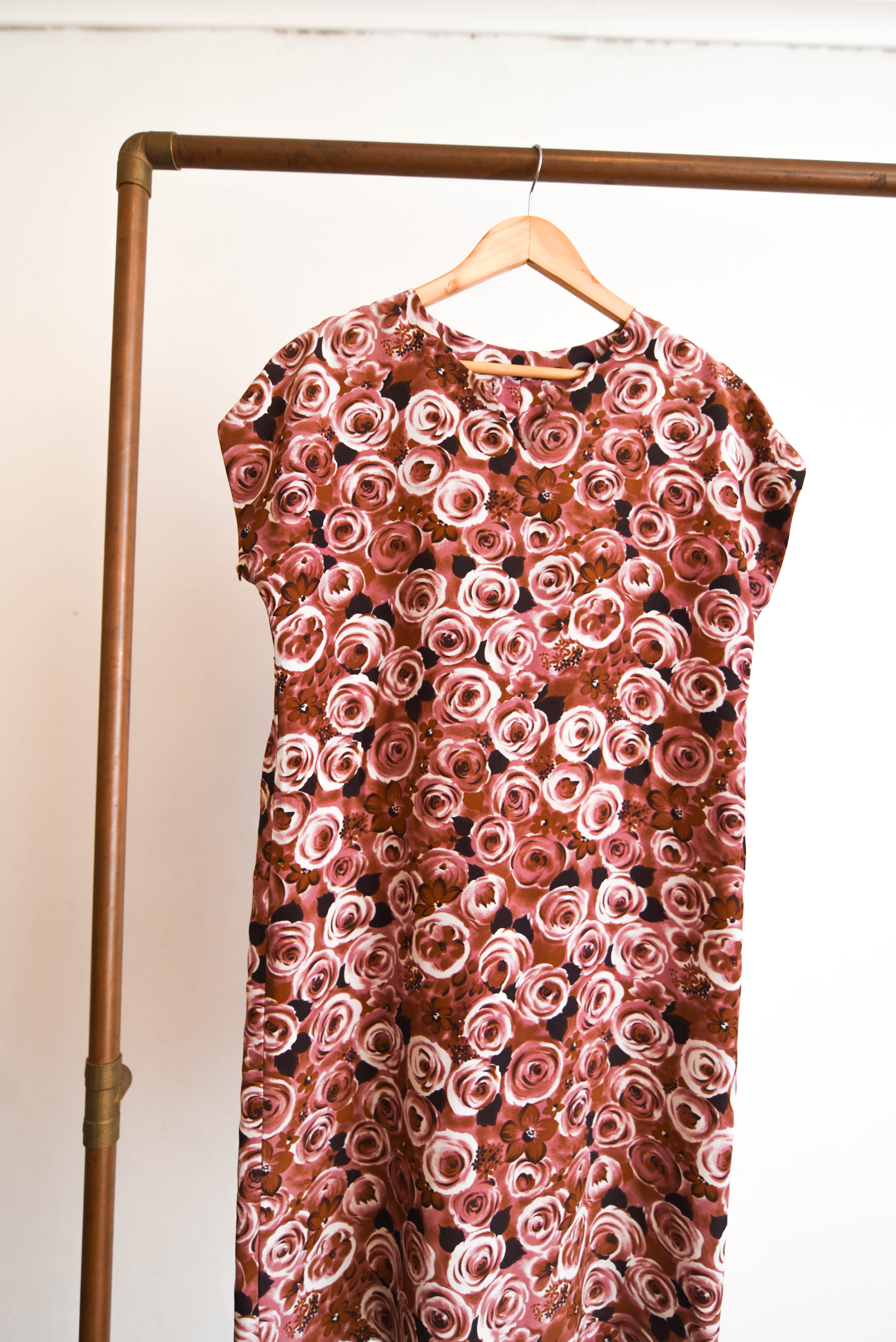 Vestido handmade rosas vntg