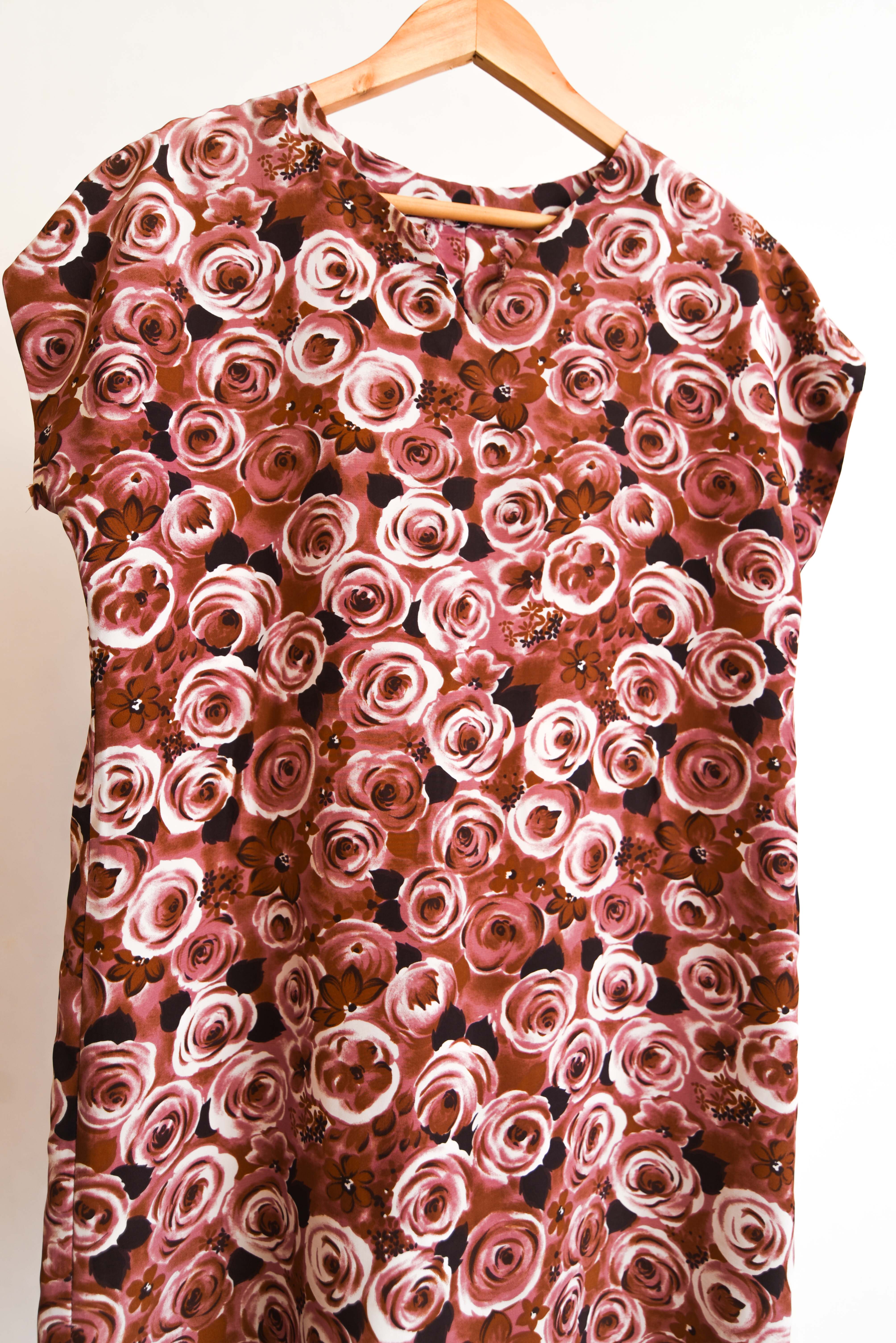Vestido handmade rosas vntg