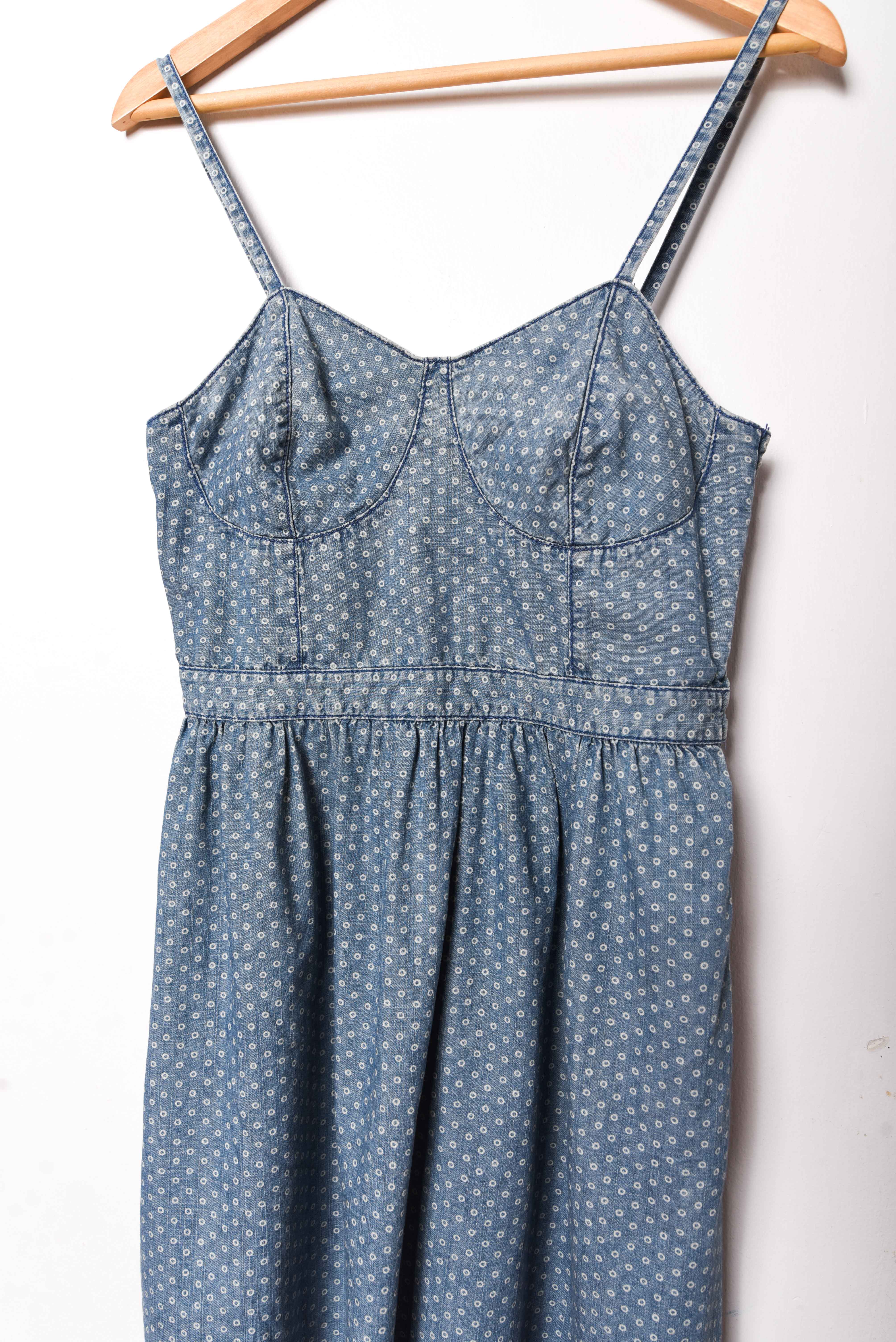 Vestido denim círculos