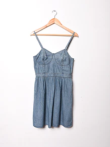 Vestido denim círculos