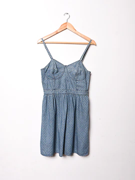 Vestido denim círculos
