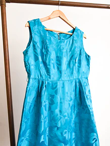 Vestido brocato azulino 60s