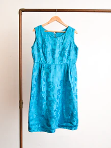 Vestido brocato azulino 60s