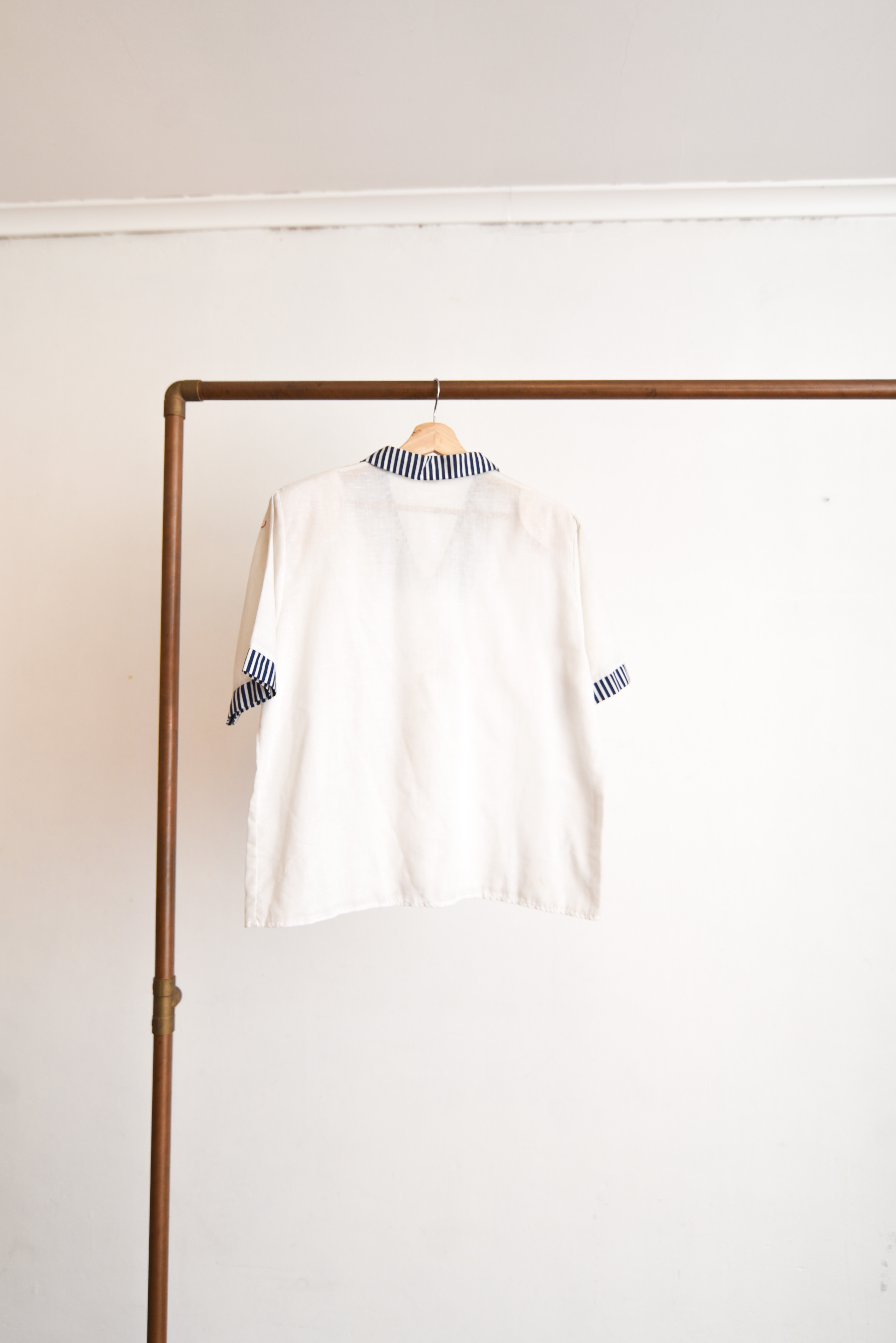 Blusa blanca marinera vntg made in Chile