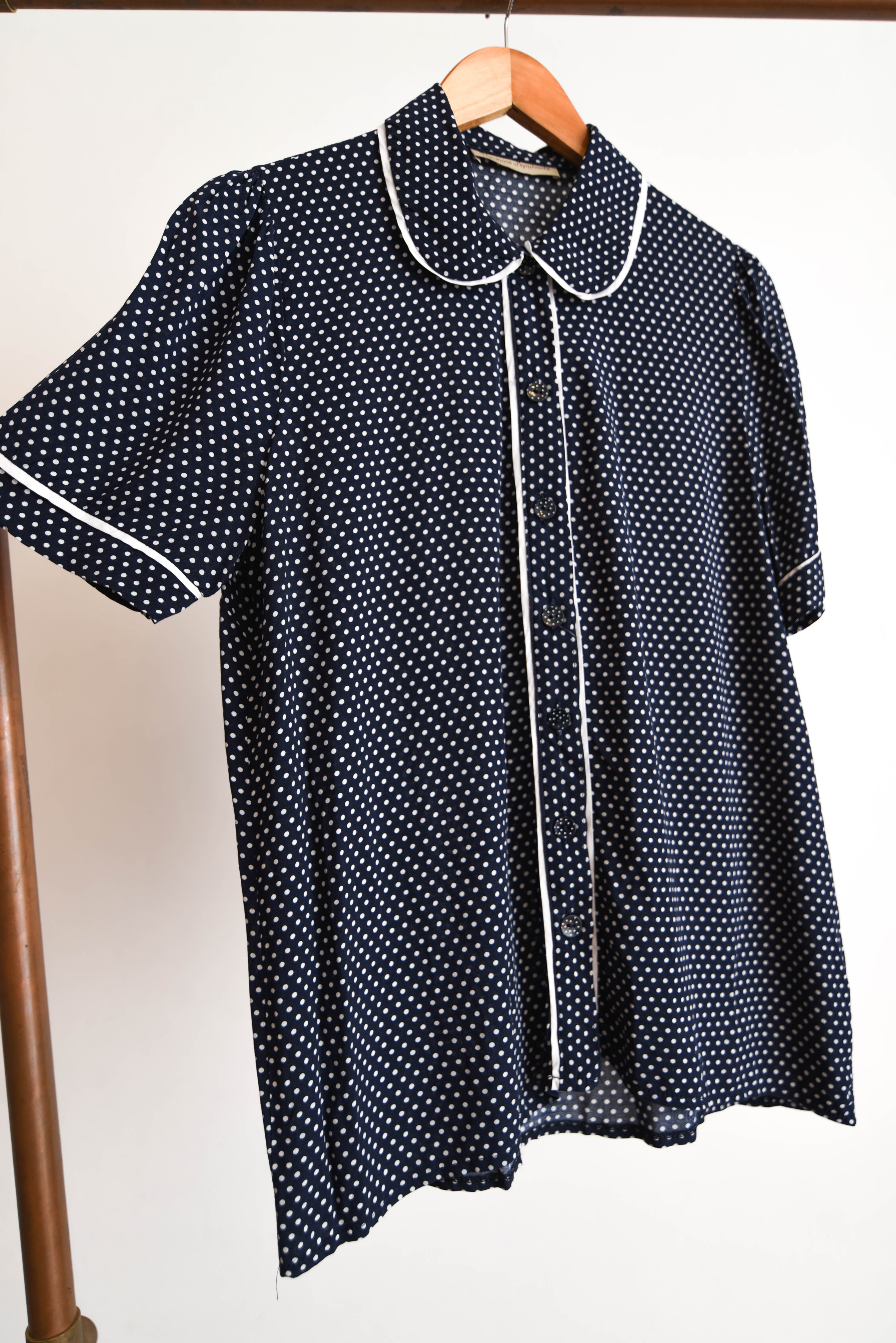 Blusa marinera lunares cuello peter pan