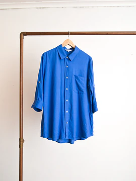 Camisa azulina viscosa lino
