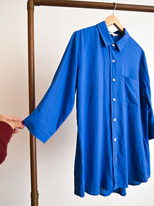 Camisa azulina viscosa lino