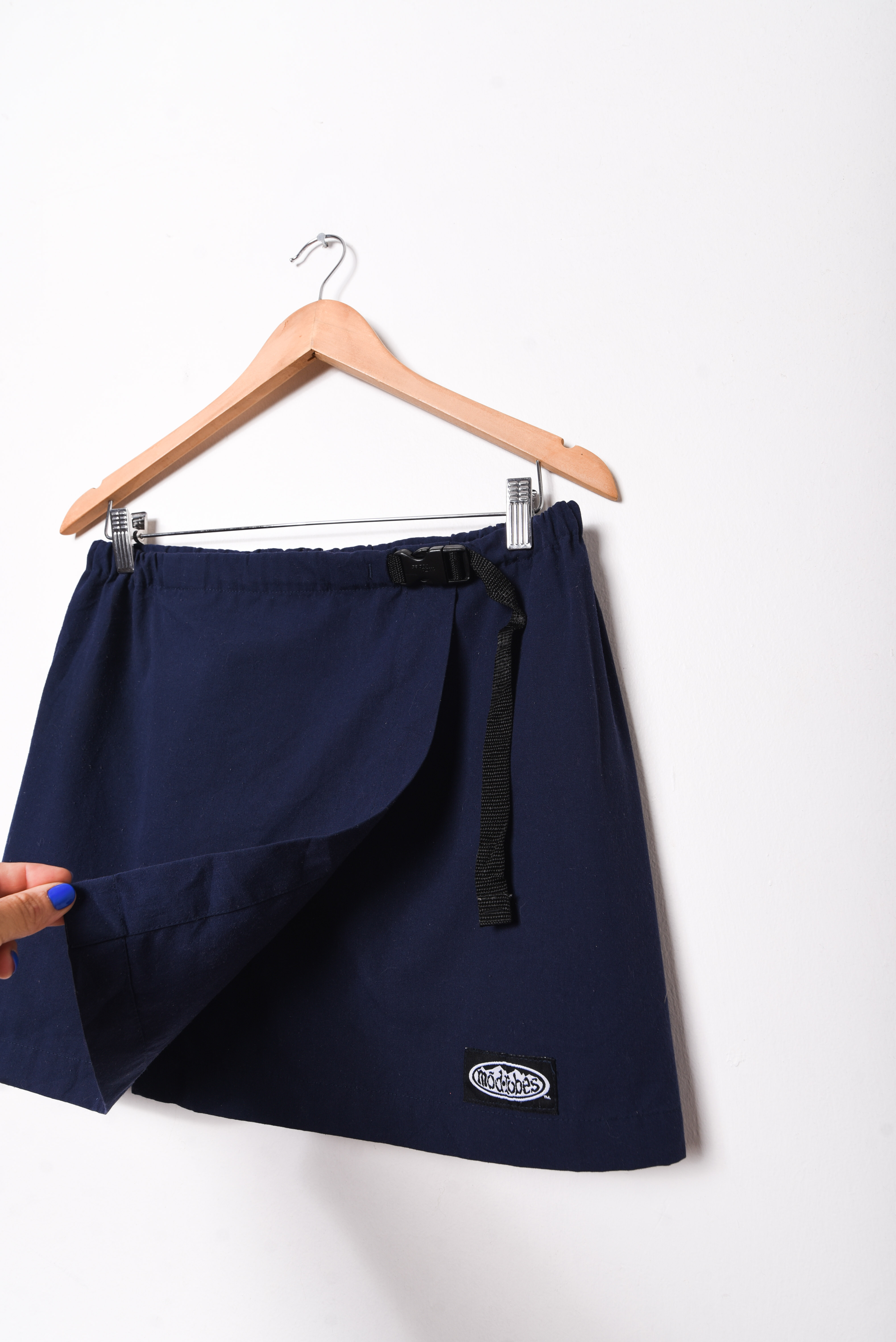 Falda wrap navy vntg