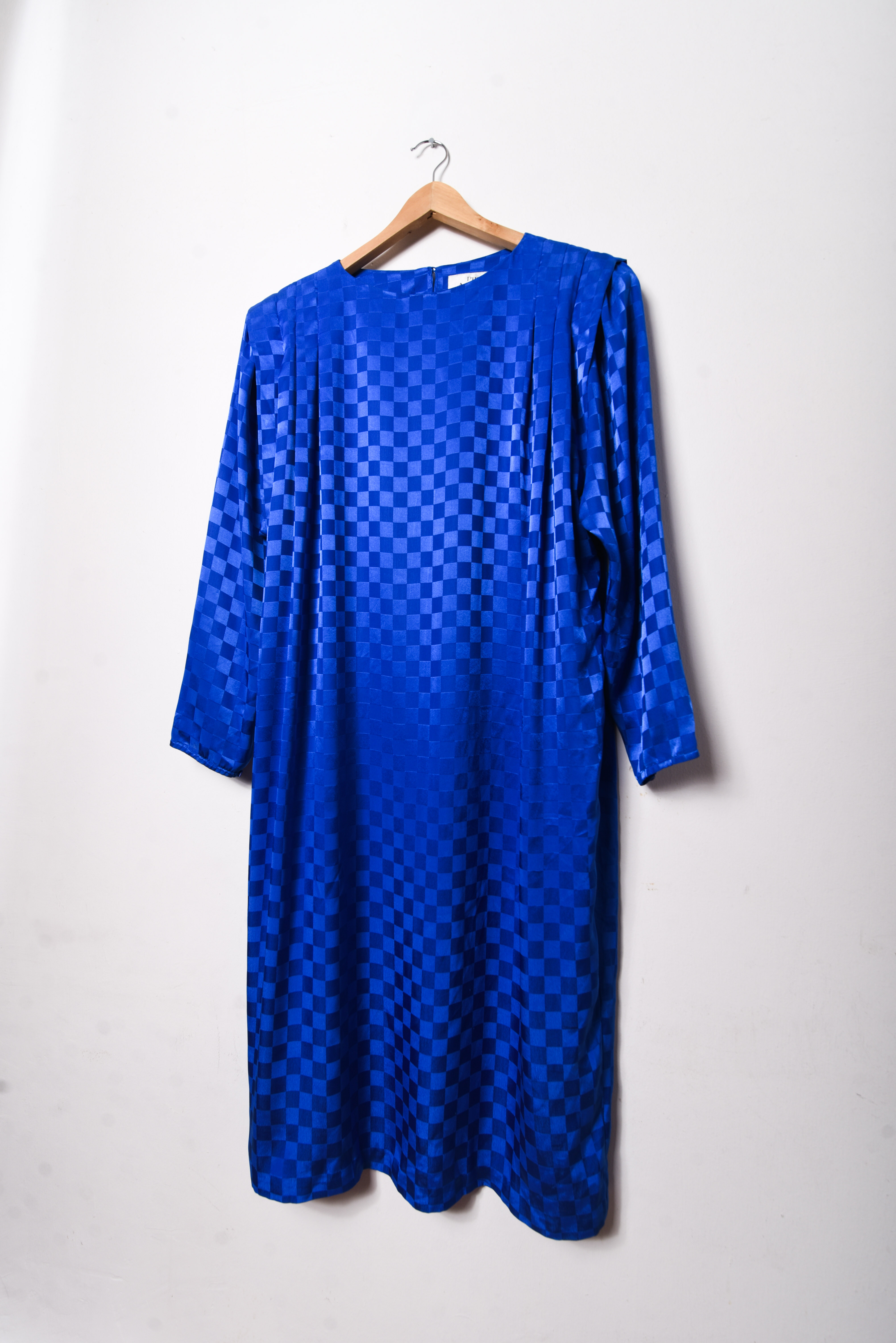 Vestido satín azul klein 80s