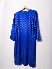 Vestido satín azul klein 80s