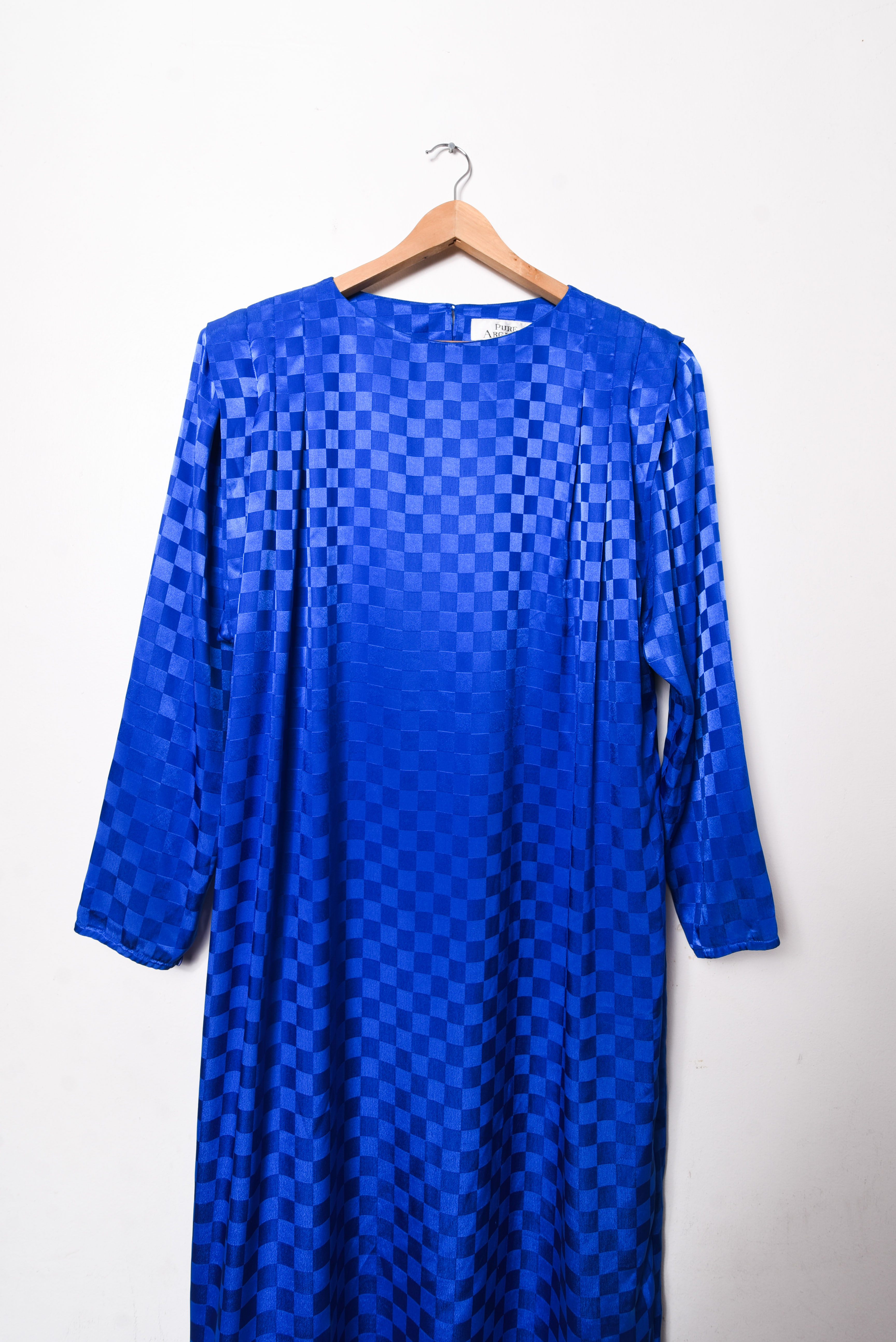 Vestido satín azul klein 80s