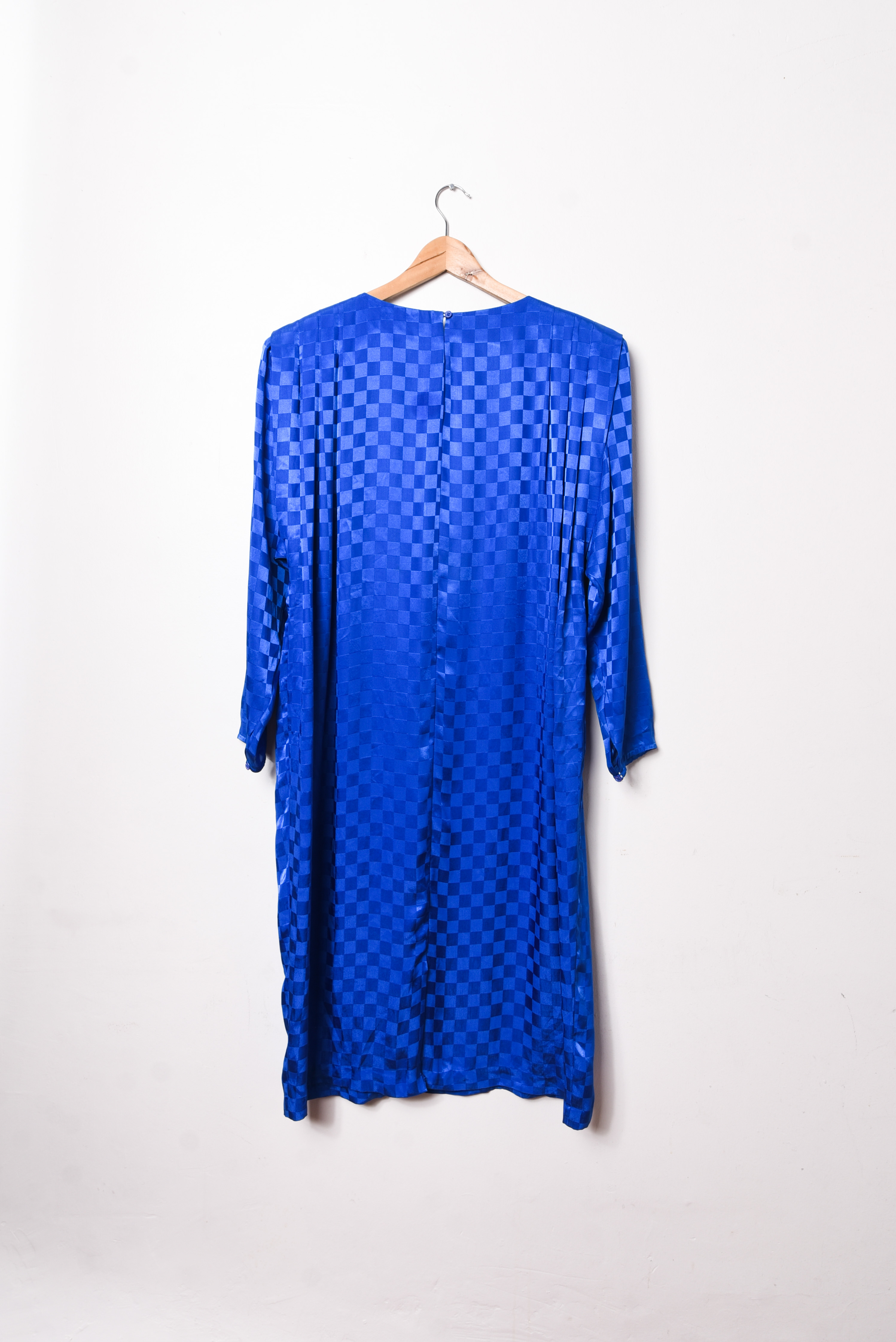 Vestido satín azul klein 80s