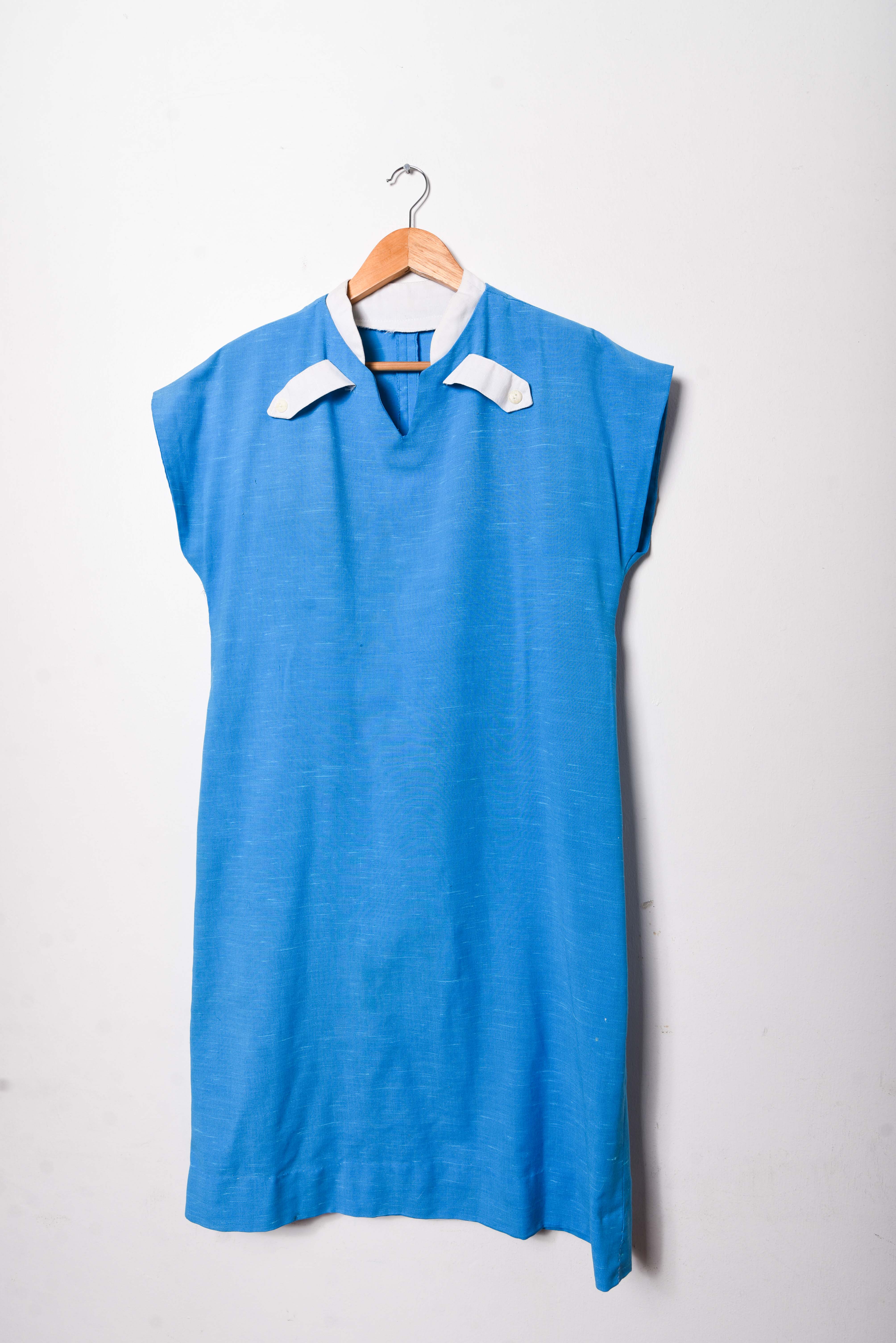 Vestido azulino 80s