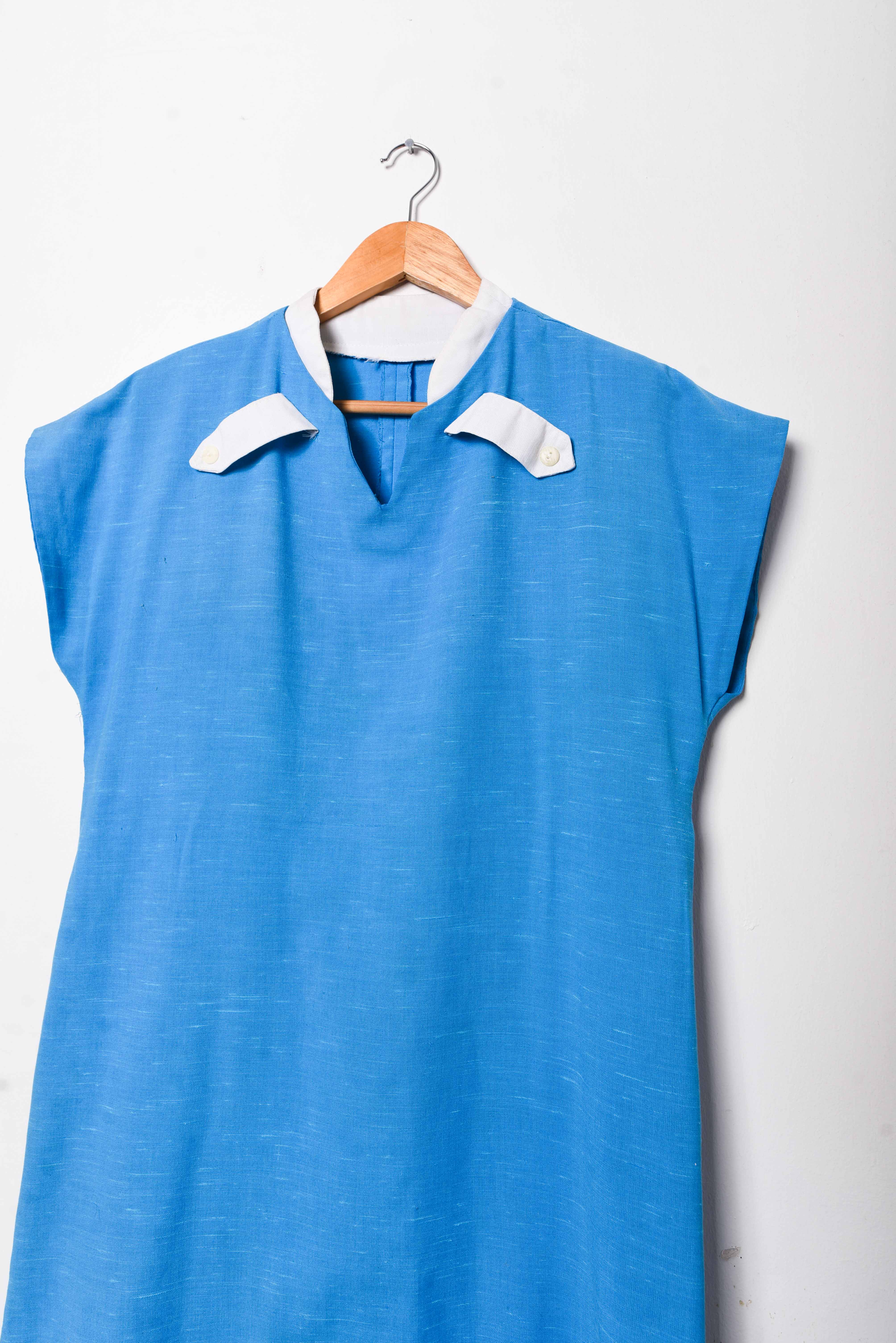Vestido azulino 80s