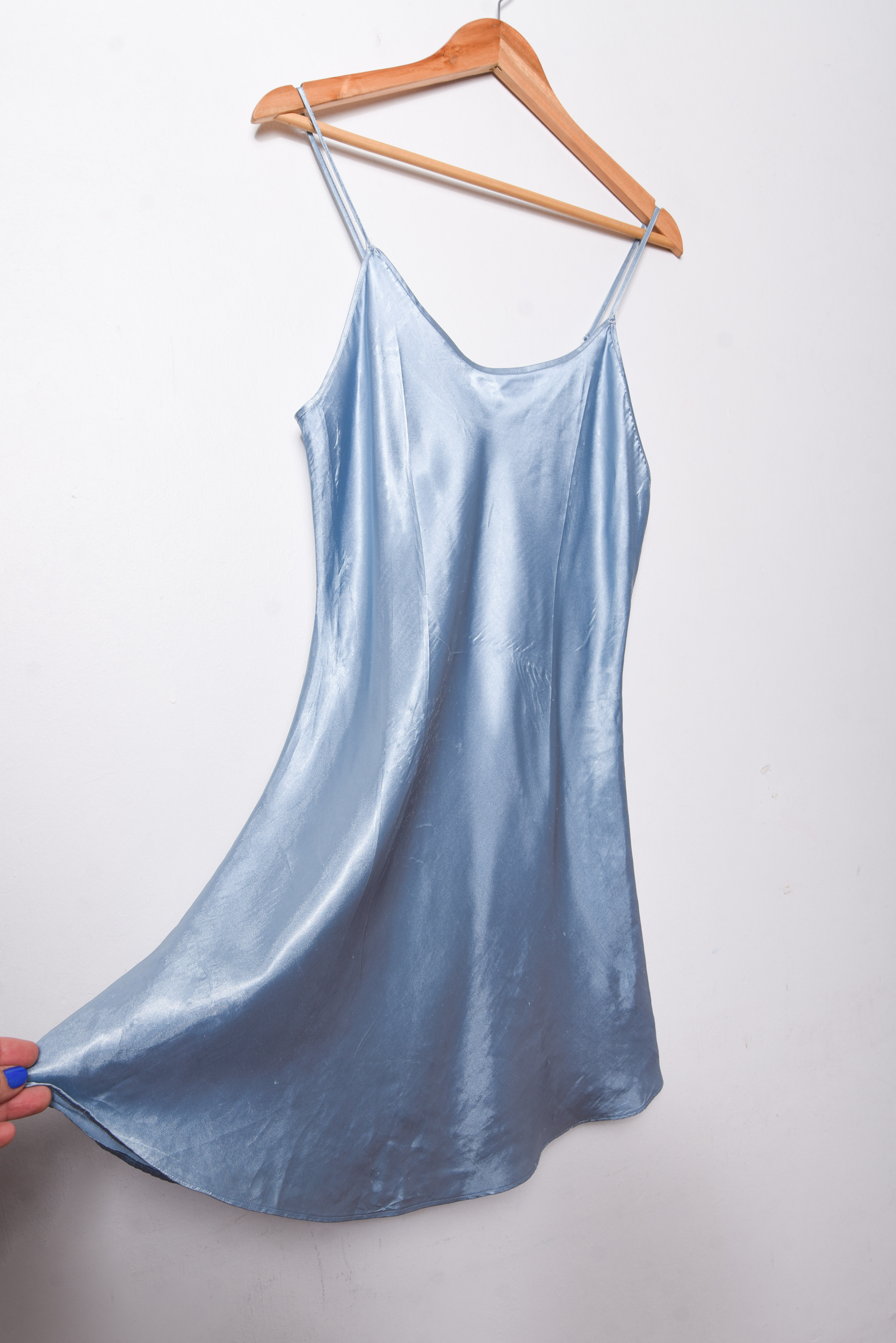Slipdress celeste satín