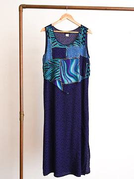 Vestido morado bambula 90s