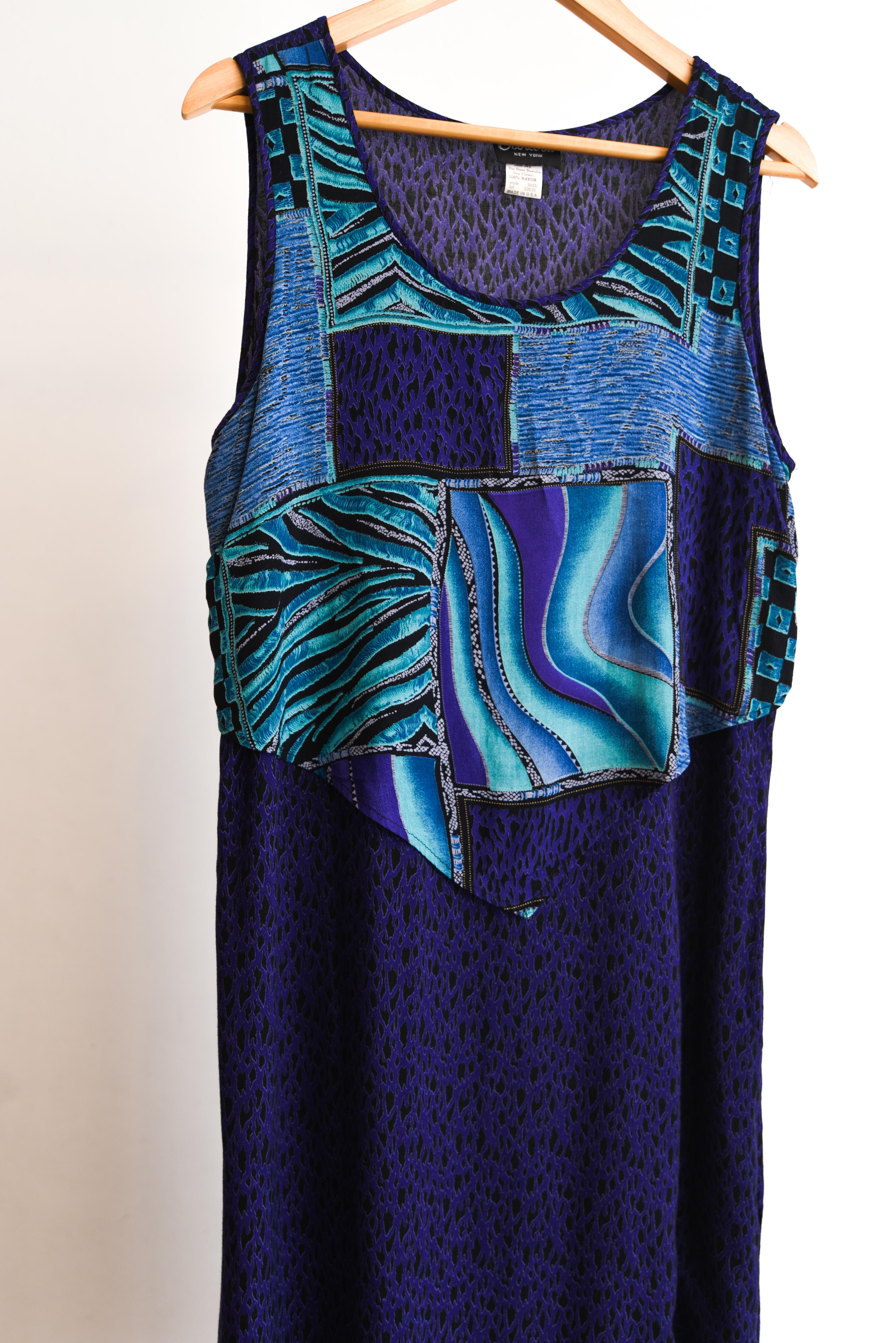Vestido morado bambula 90s