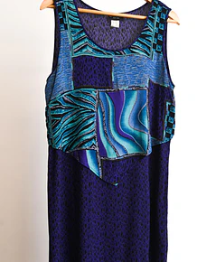 Vestido morado bambula 90s