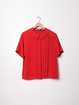 Blusa roja cuello chelsea 90s