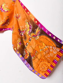 Pañuelo naranjo silk gatitos