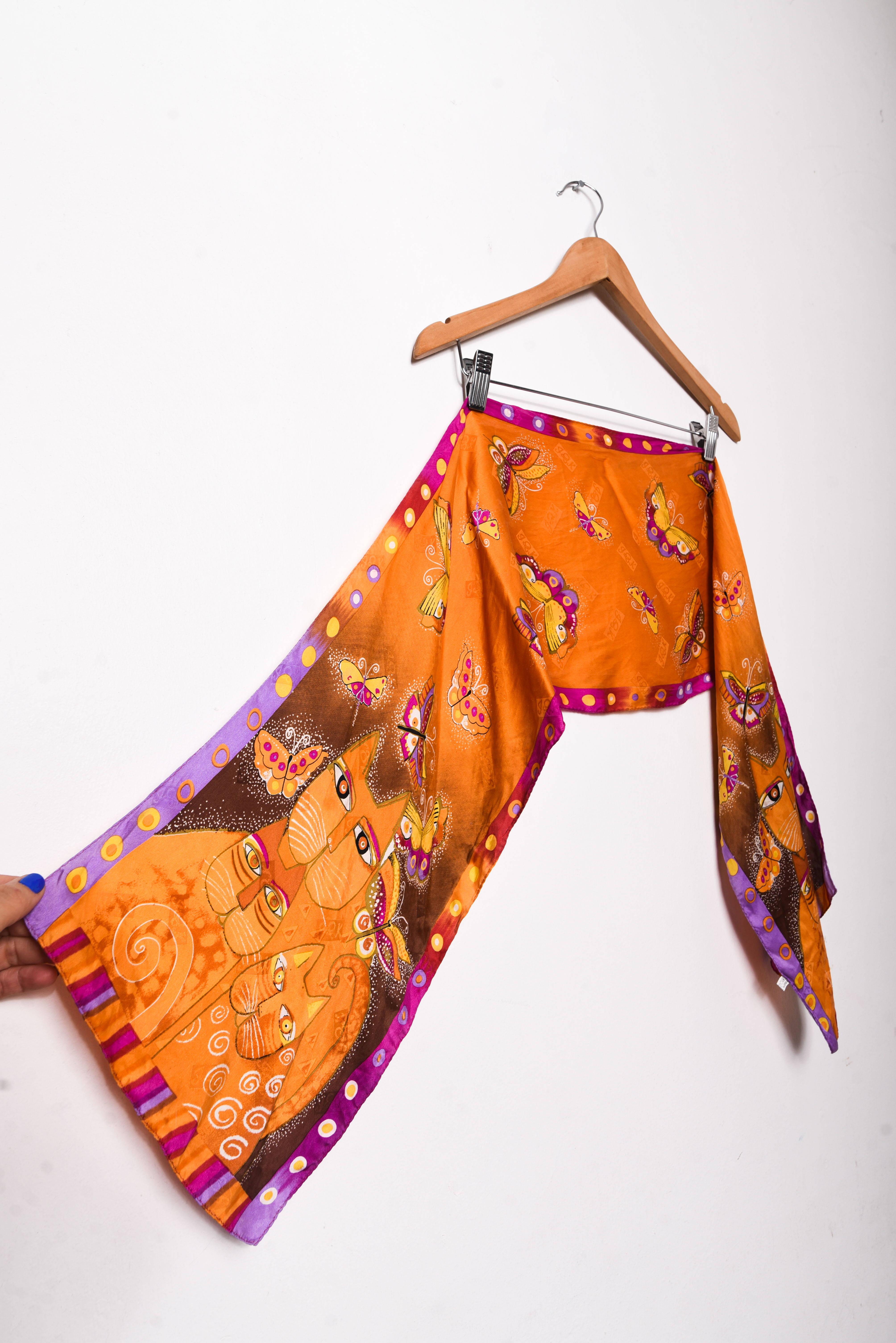 Pañuelo naranjo silk gatitos