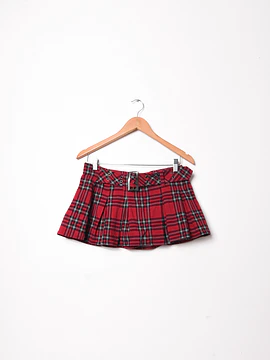 Mini falda-short tartán red