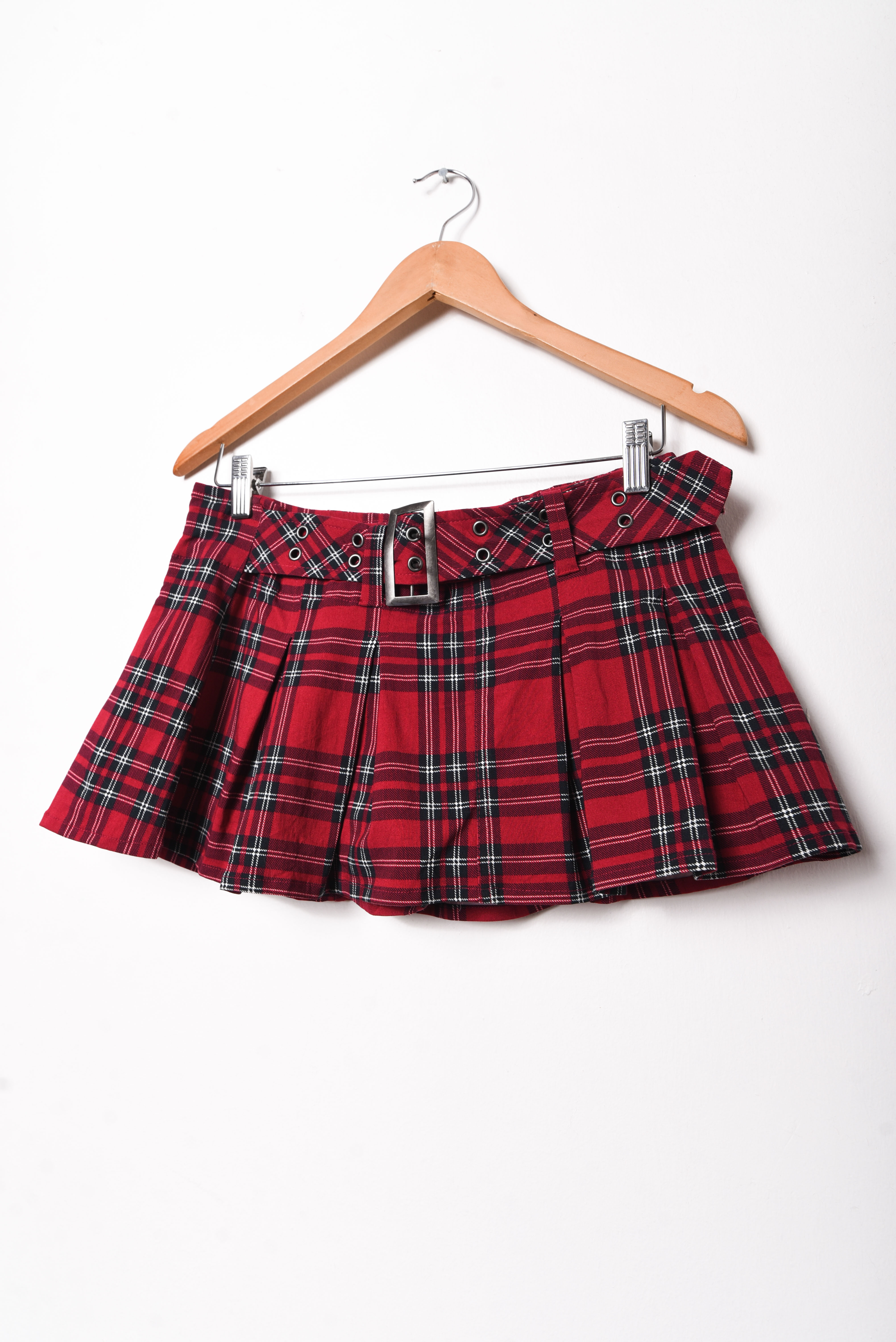 Mini falda-short tartán red