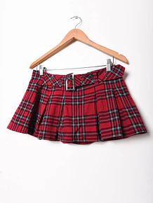 Mini falda-short tartán red