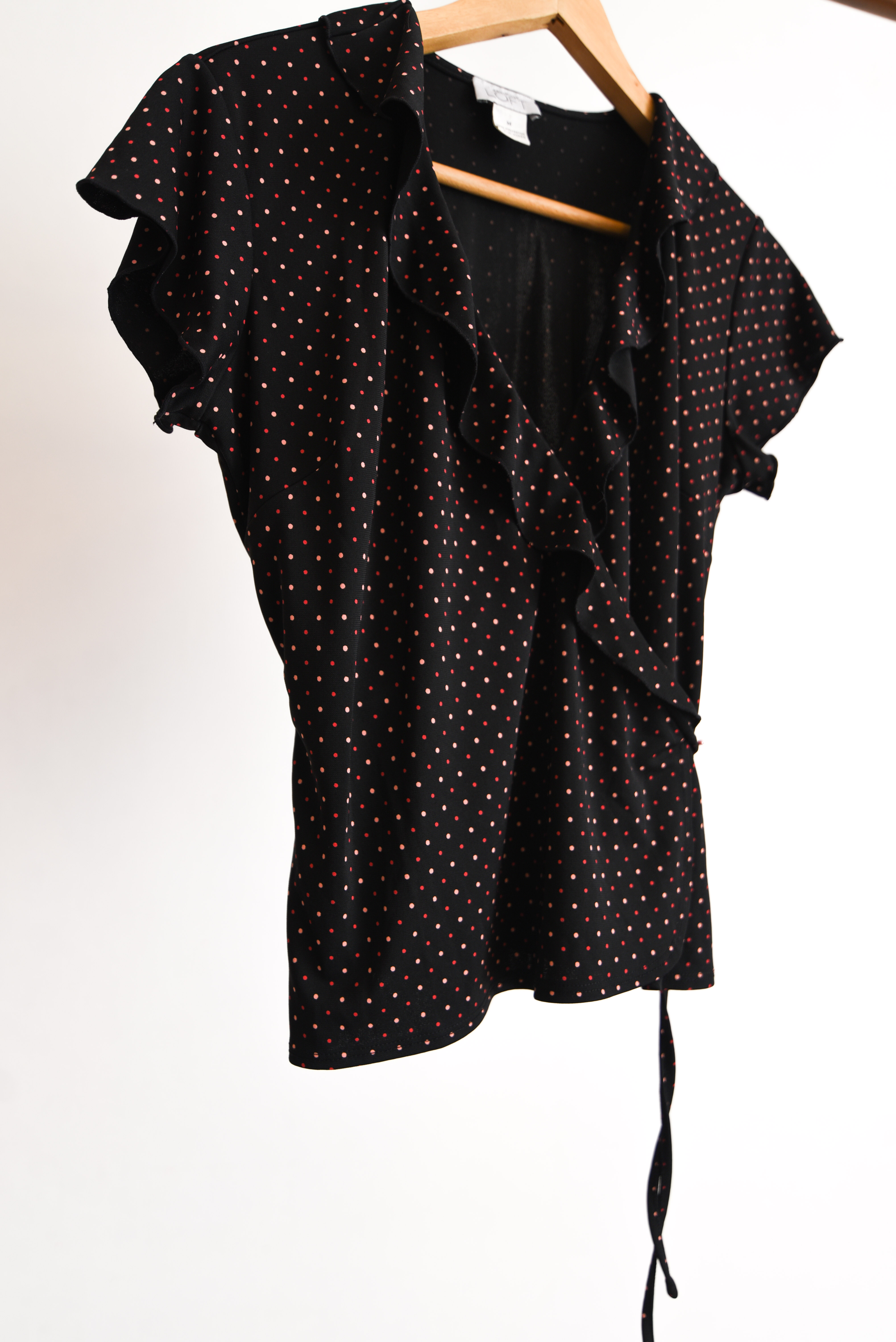 Blusa 90s wrap lunares