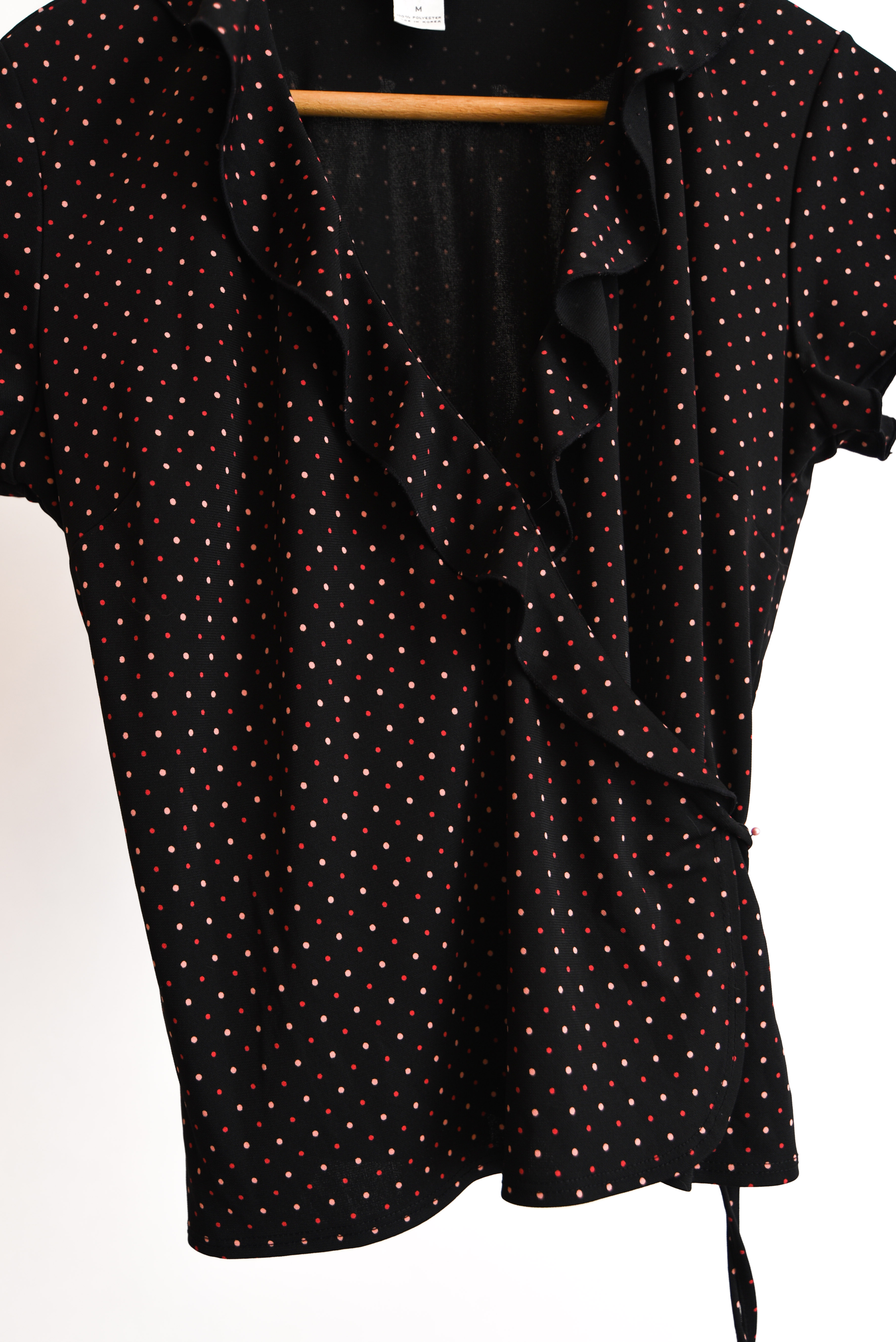Blusa 90s wrap lunares