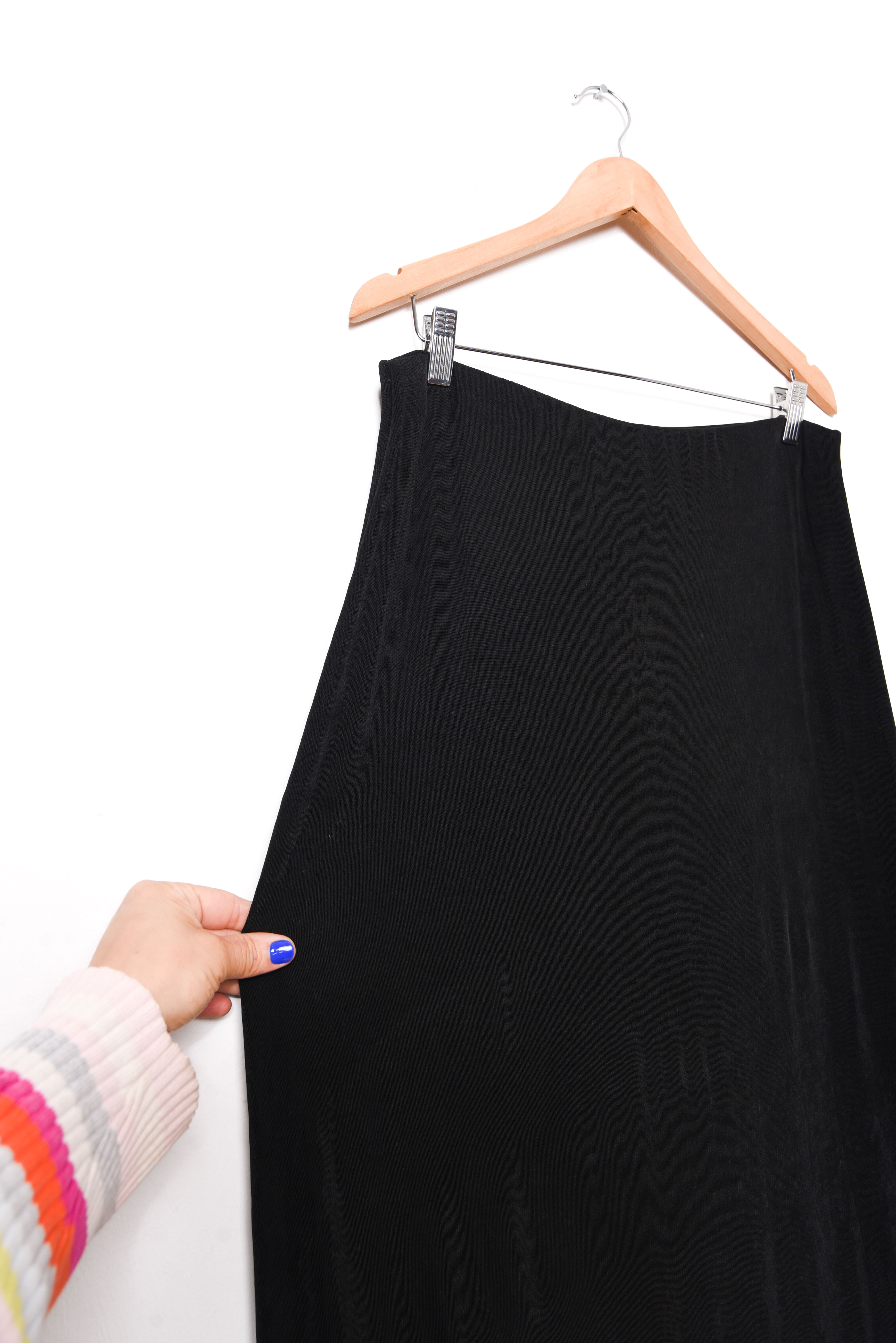 Maxi falda vintage acetato black