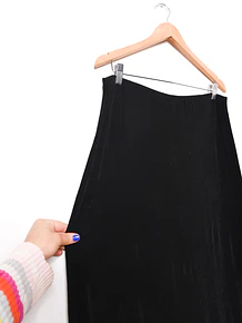 Maxi falda vintage acetato black