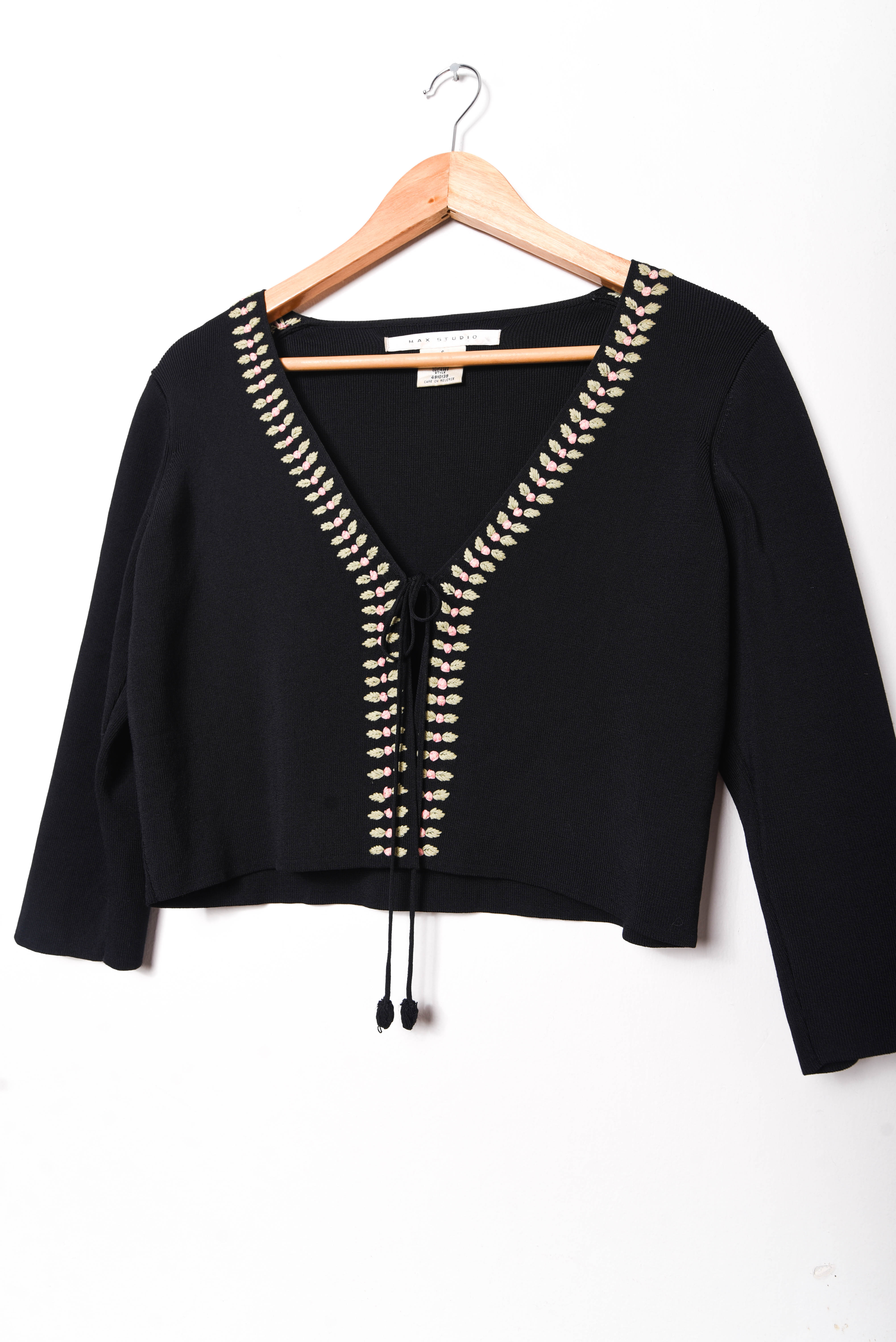 Cardigan 90s flores bordadas