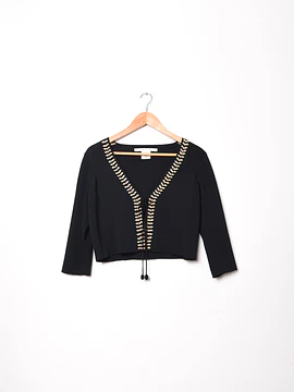 Cardigan 90s flores bordadas