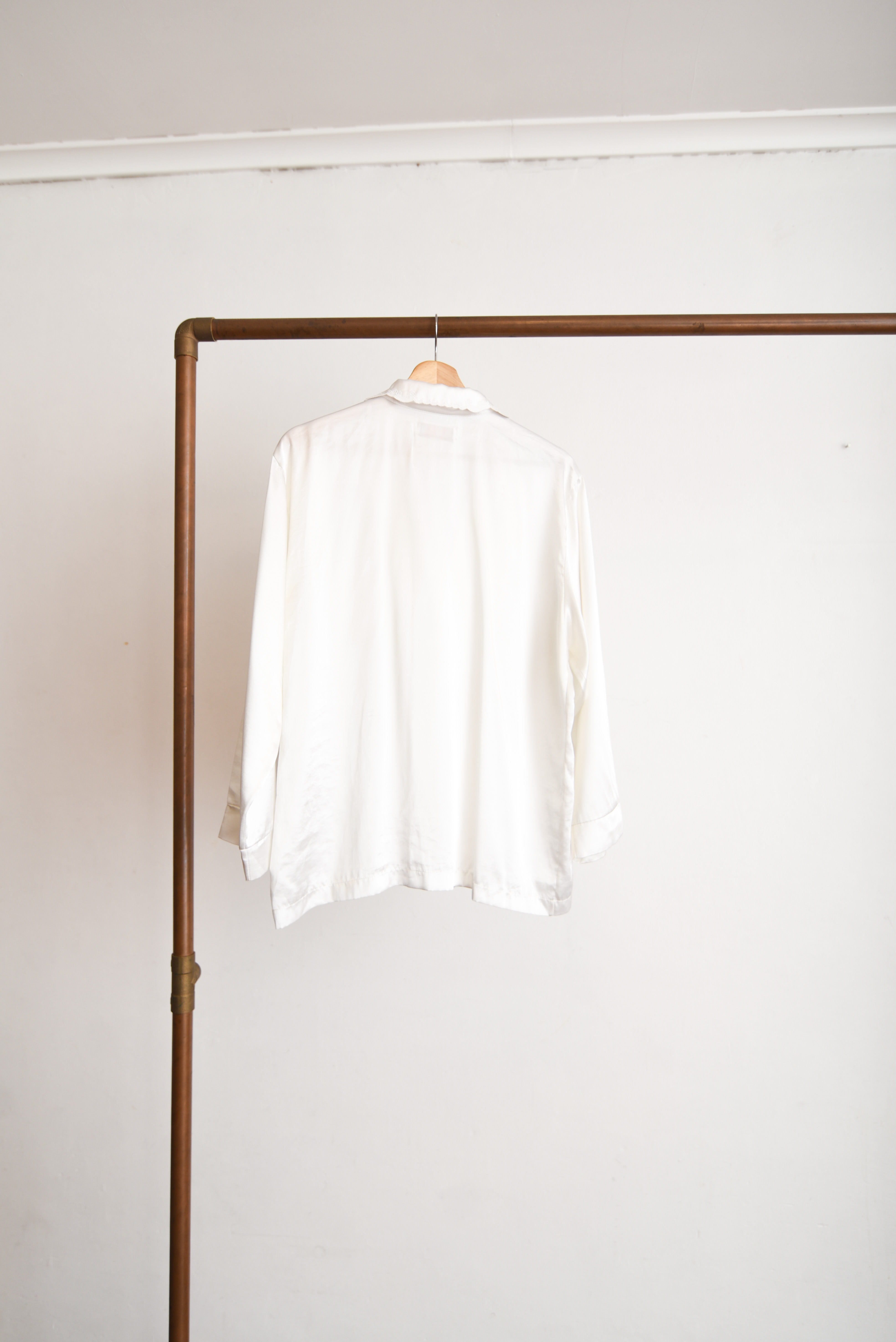 Blusa lencera vntg bordada marfil