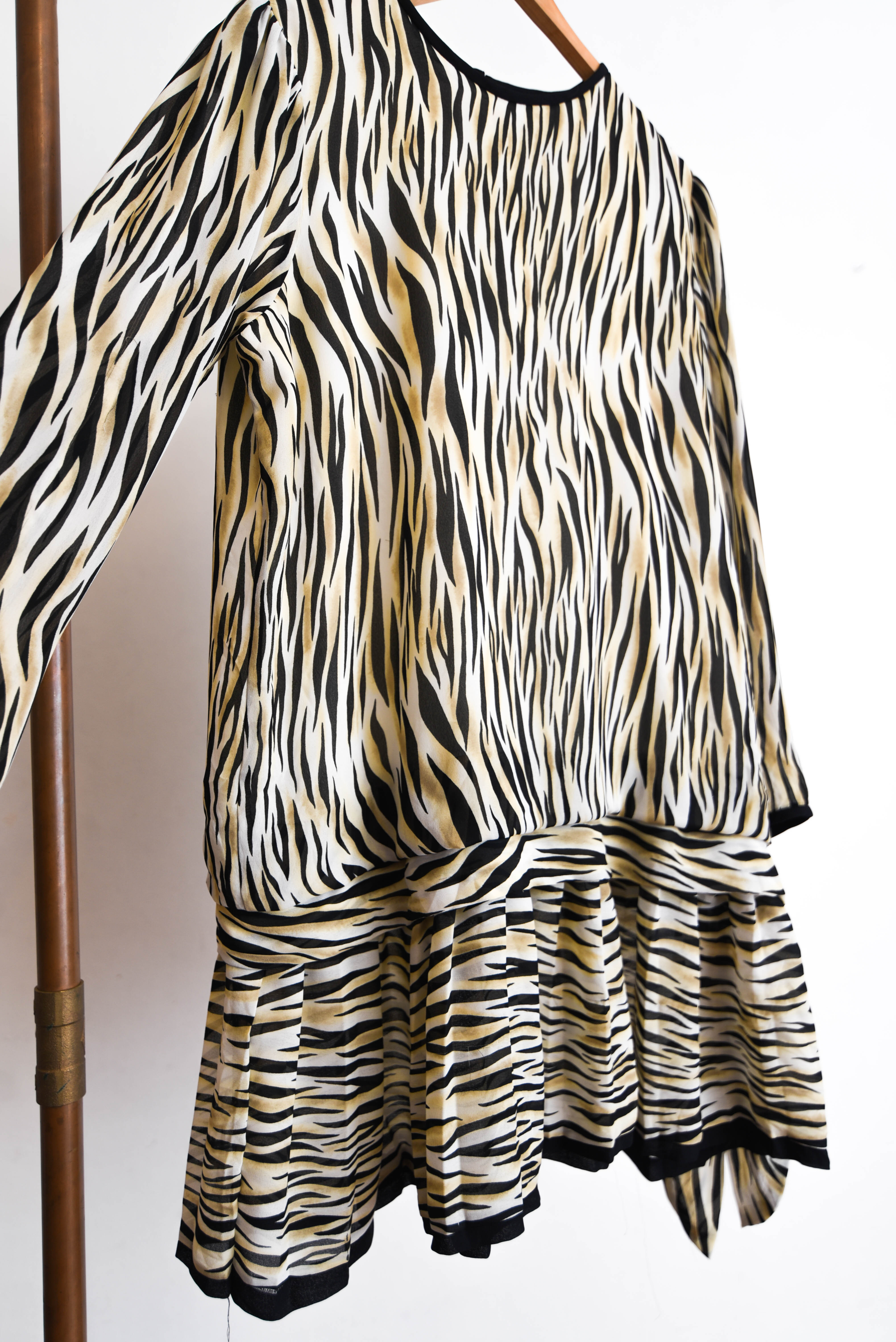 Vestido zebra print 80s