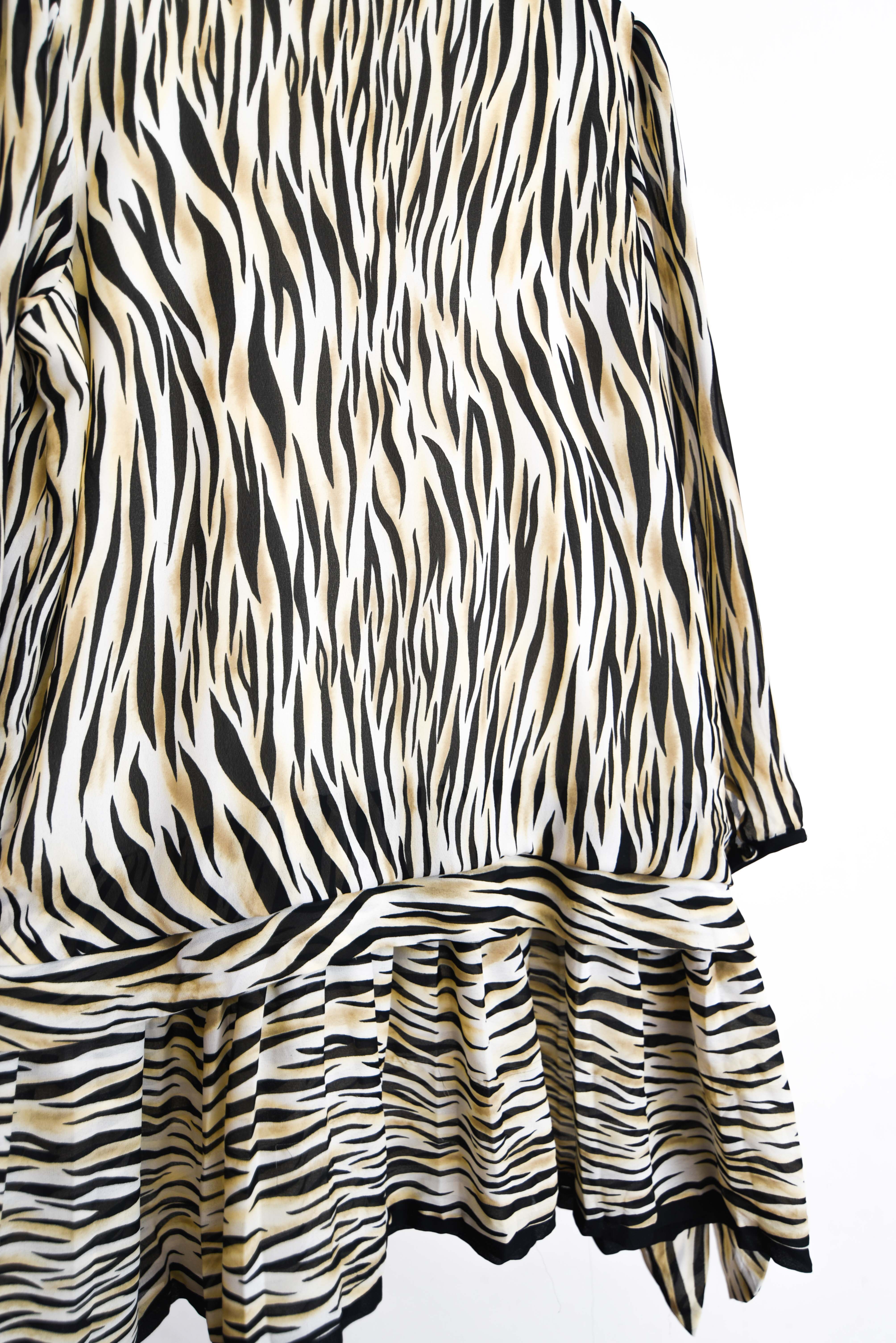 Vestido zebra print 80s