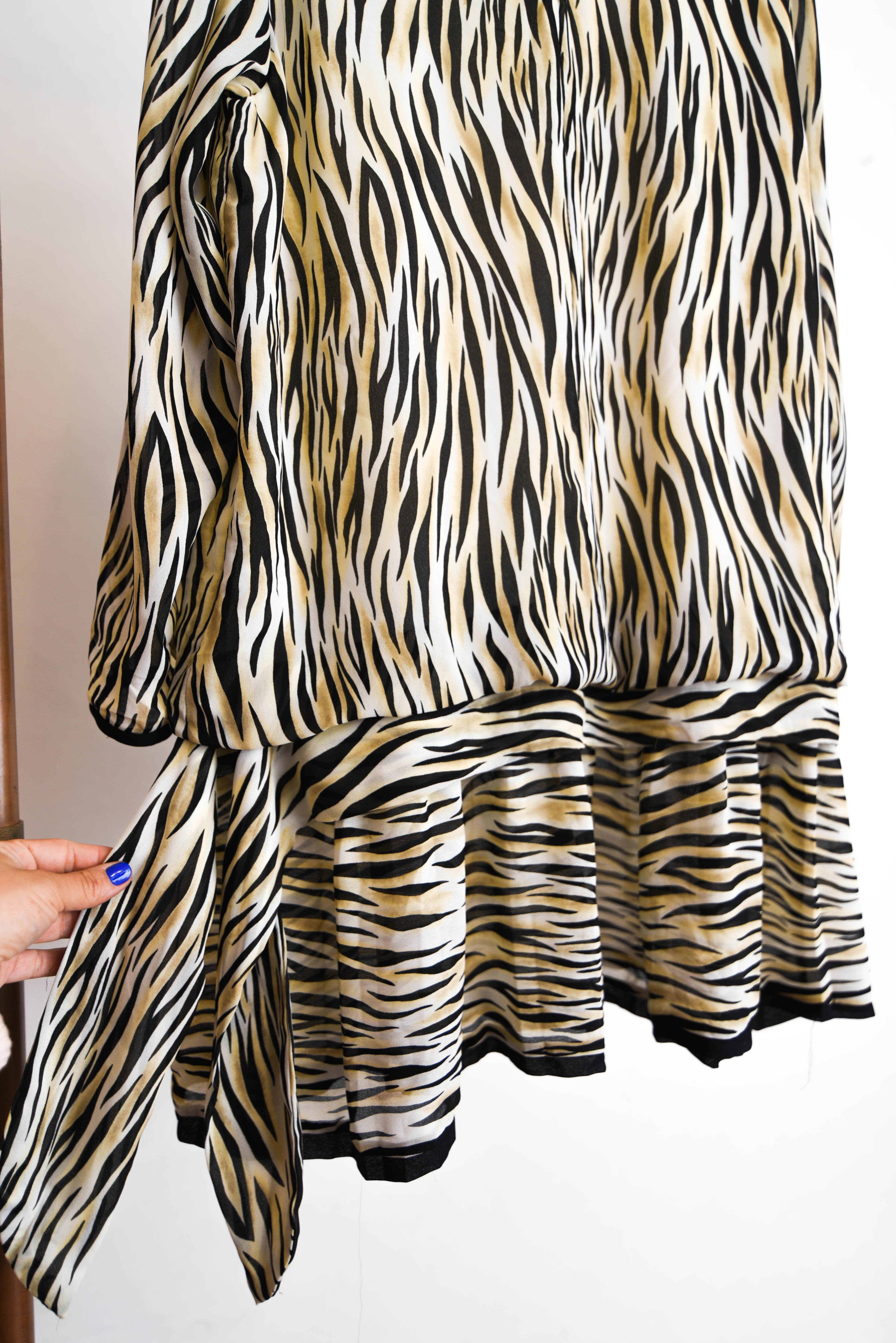 Vestido zebra print 80s