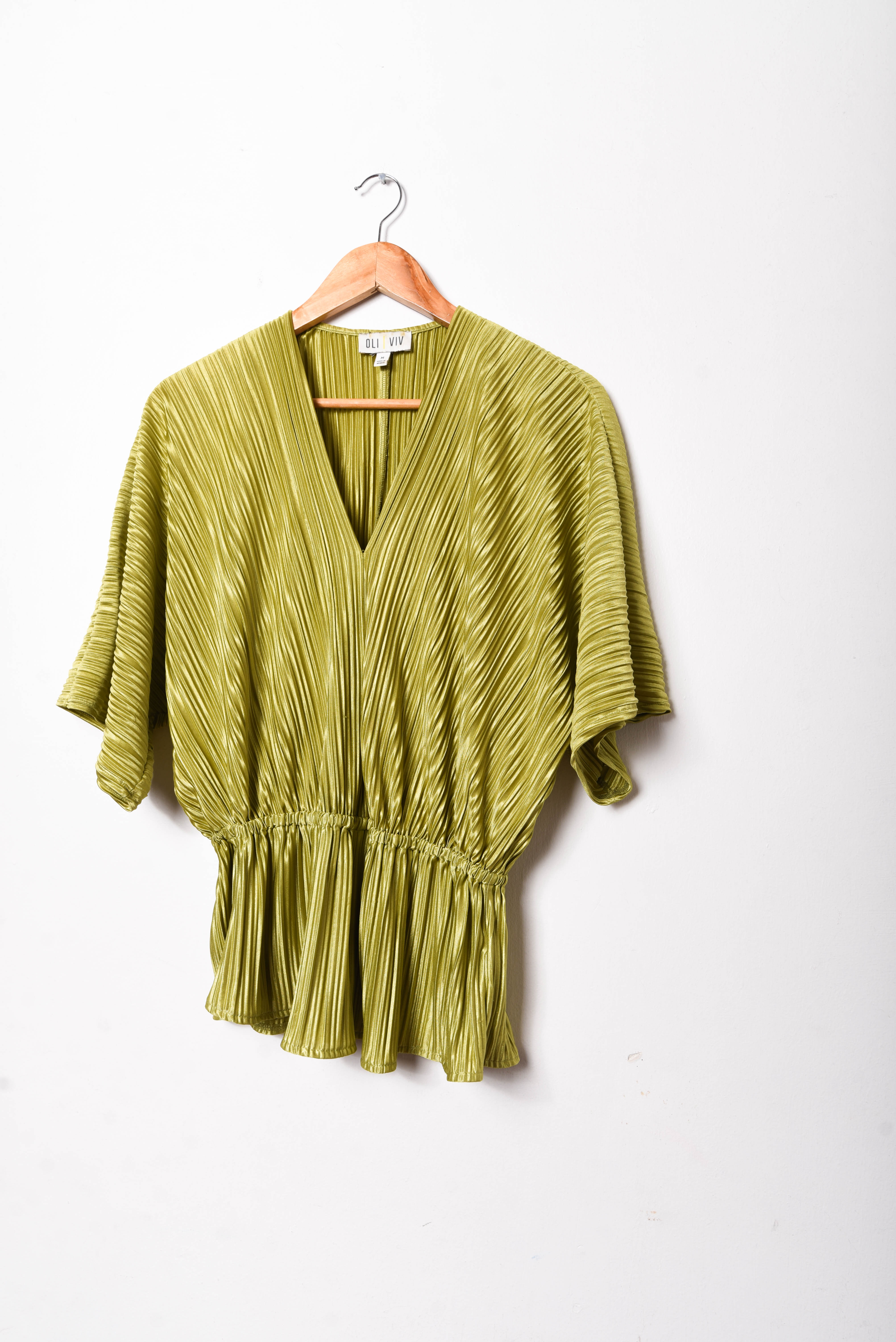 Blusa green plisada