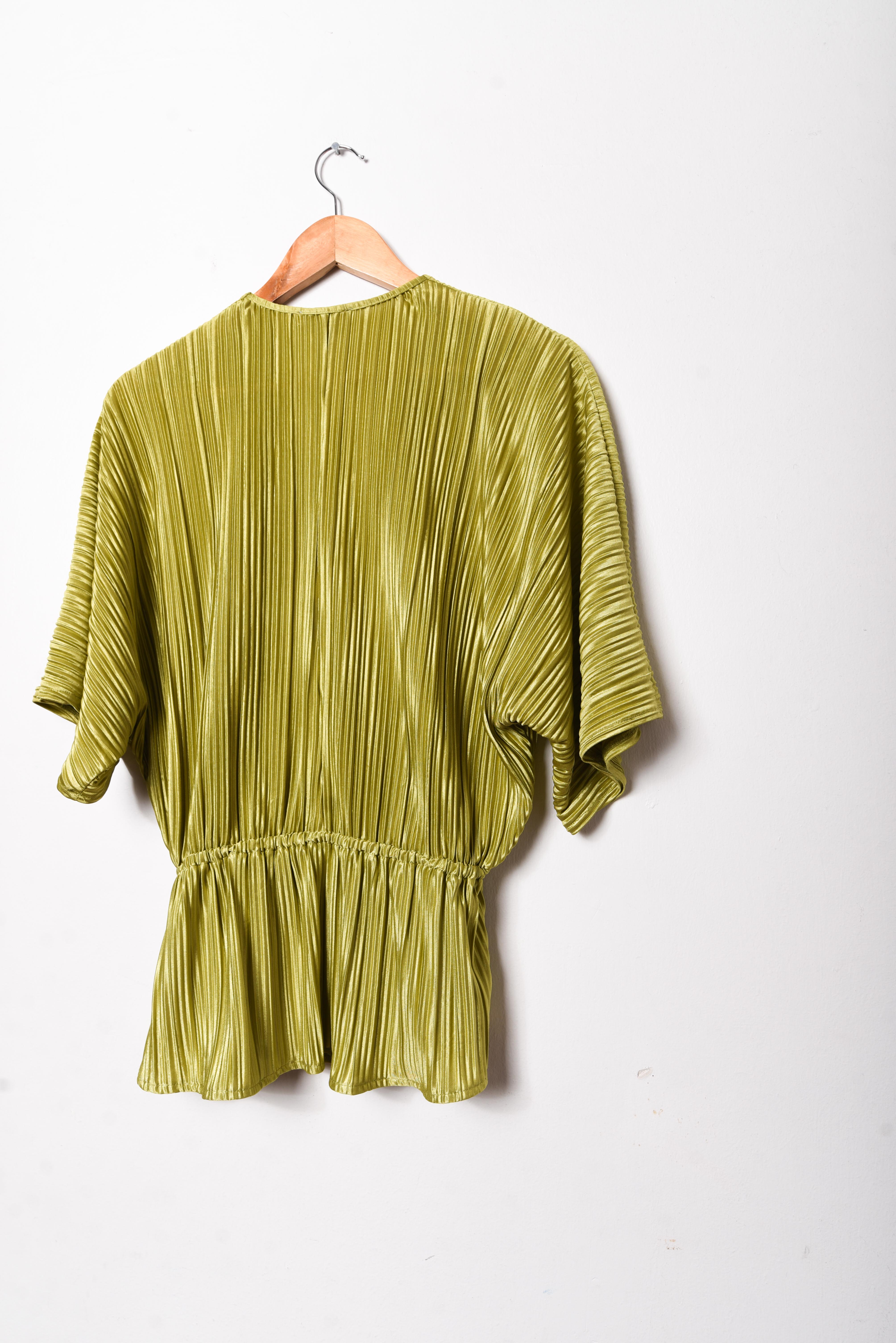 Blusa green plisada