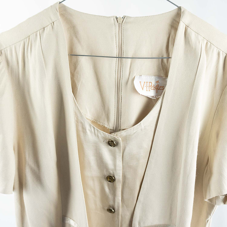 Vestido Hueso Chaquetilla Sexy 80s 5