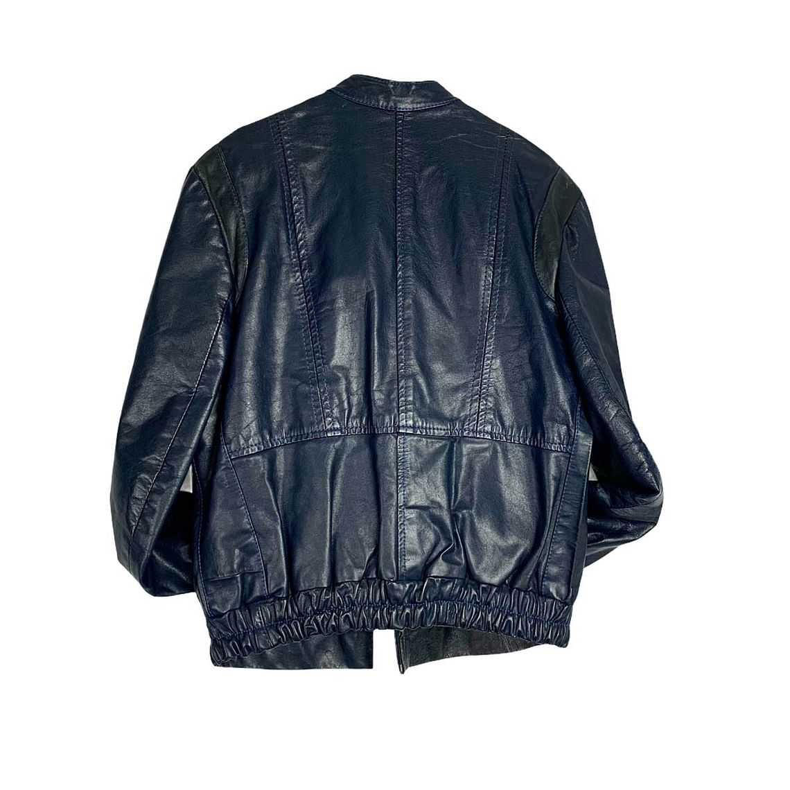 Bomber Blue Leather Jacket 8