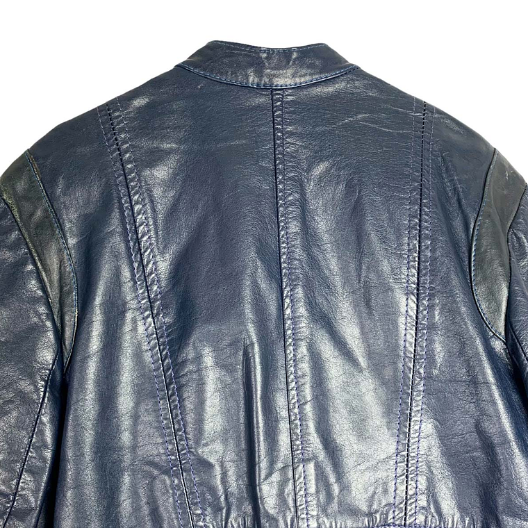 Bomber Blue Leather Jacket 9
