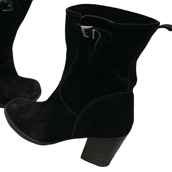 Suede Black Boots