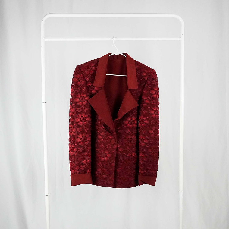 Lace Wine Blazer 1