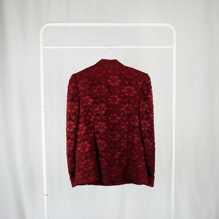 Lace Wine Blazer 2