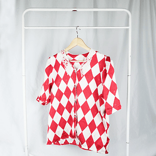 Blusa Manga Corta Vintage Red Circus