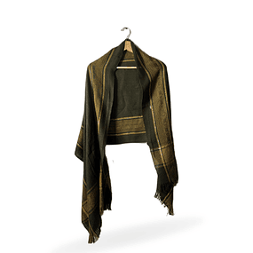 Pashmina Verde Olivo y Gold