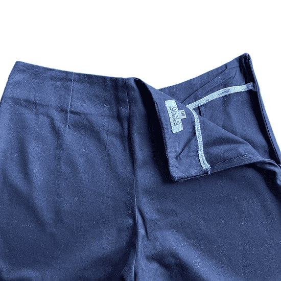 Pantalón al tobillo recto azul marino