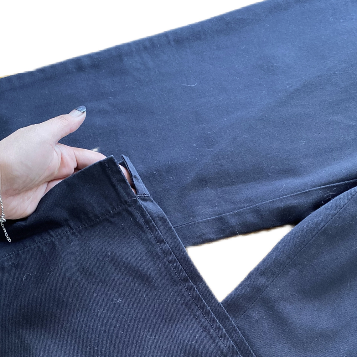 Pantalón al tobillo recto azul marino 5